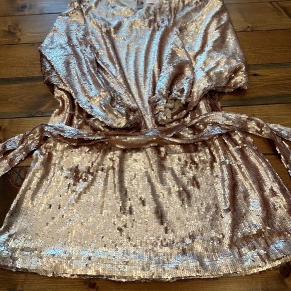 Pink Lilly Rose Gold Mini Sequin. Dress - Picture 5 of 5
